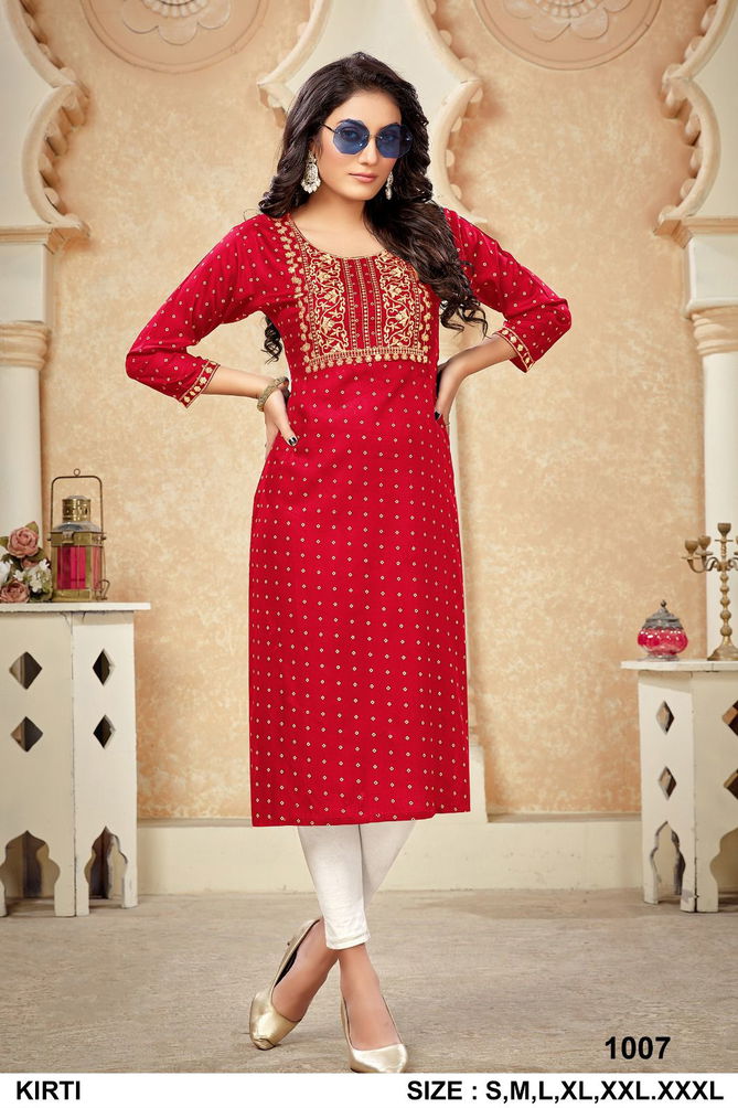 Kirti 1001 Printed Designer Kurtis Catalog
